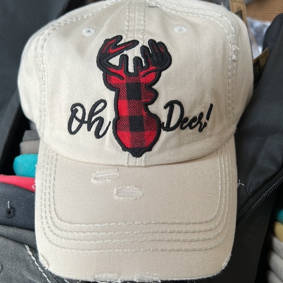 PLAID OH DEER WASHED VINTAGE BALLCAP - Picture 10 of 11